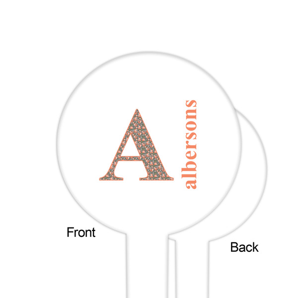 Fox Trail Floral White Plastic 6" Food Pick - Round - Single Sided - Front & Back