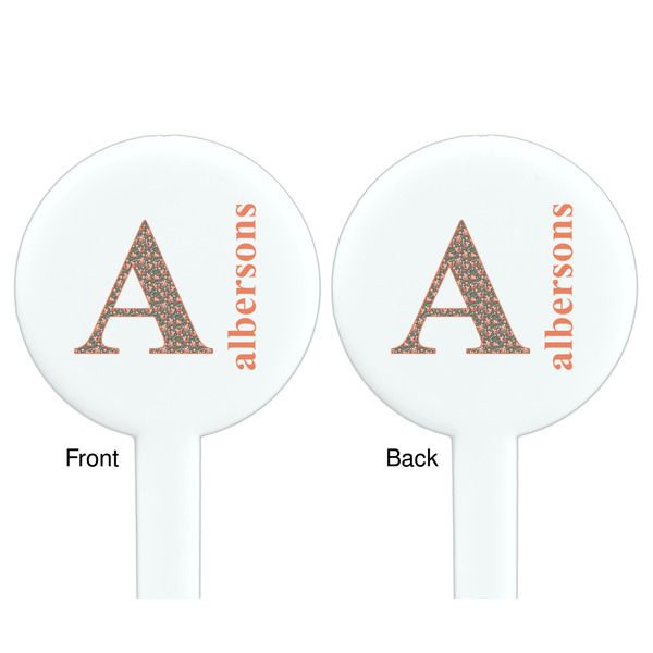 Fox Trail Floral White Plastic 7" Stir Stick - Double Sided - Round - Front & Back