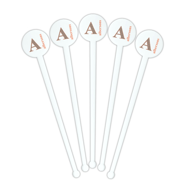 Fox Trail Floral White Plastic 7" Stir Stick - Round - Fan View