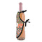 Fox Trail Floral Wine Bottle Apron - DETAIL WITH CLIP ON NECK