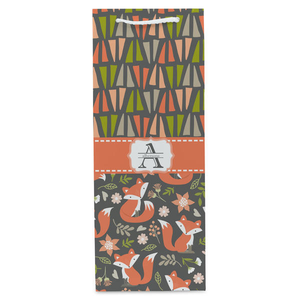 Fox Trail Floral Wine Gift Bag - Gloss - Front
