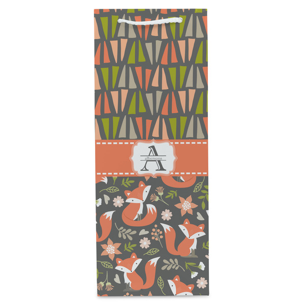 Fox Trail Floral Wine Gift Bag - Matte - Front