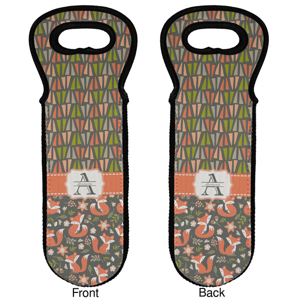 Fox Trail Floral Wine Tote Front & Back