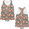 Fox Trail Floral Womens Racerback Tank Tops - Medium - Front and Back