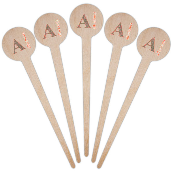 Fox Trail Floral Wooden 4" Food Pick - Round - Fan View