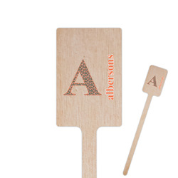 Fox Trail Floral 6.25" Rectangle Wooden Stir Sticks - Single Sided (Personalized)