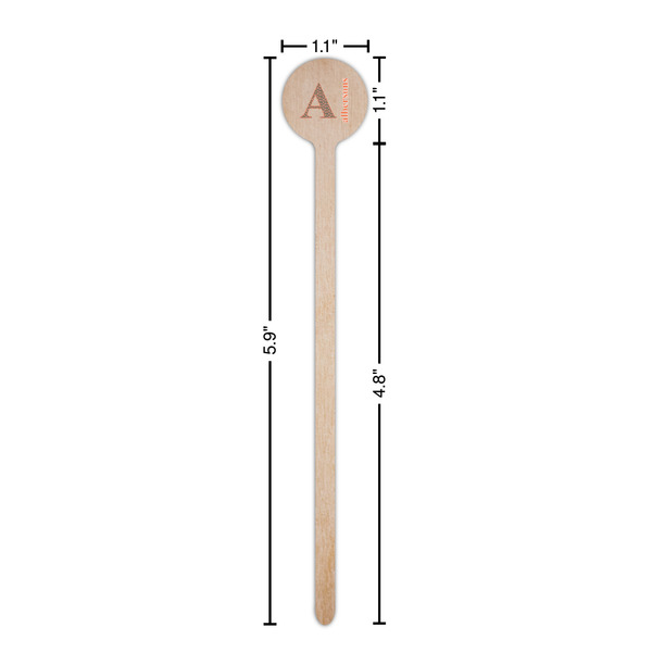 Fox Trail Floral Wooden 6" Stir Stick - Round - Dimensions