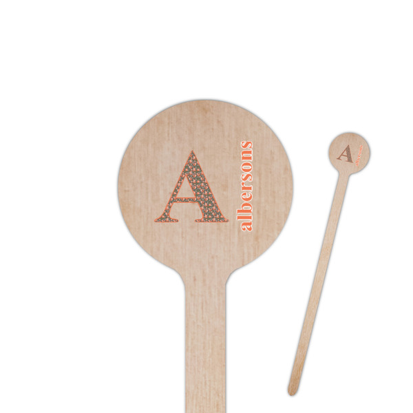 Custom Fox Trail Floral 7.5" Round Wooden Stir Sticks - Double Sided (Personalized)