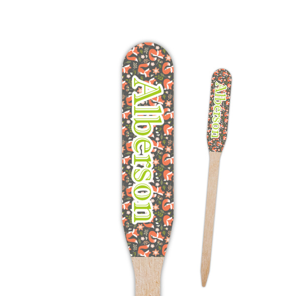 Custom Fox Trail Floral Paddle Wooden Food Picks - Double Sided (Personalized)