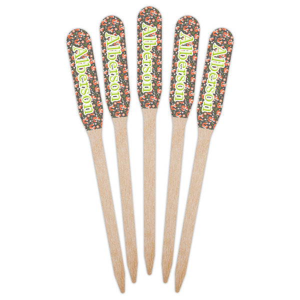 Fox Trail Floral Wooden Food Pick - Paddle - Fan View