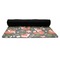 Fox Trail Floral Yoga Mat Rolled up Black Rubber Backing