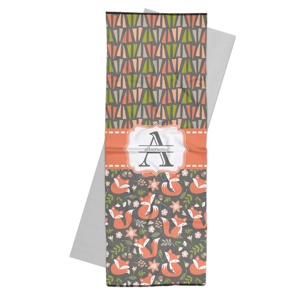 Custom Fox Trail Floral Yoga Mat Towel (Personalized)