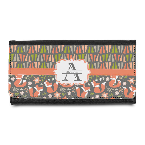 Custom Fox Trail Floral Leatherette Ladies Wallet (Personalized)