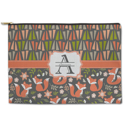 Fox Trail Floral Zipper Pouch (Personalized)