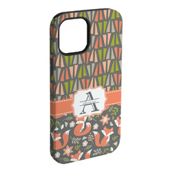 Fox Trail Floral iPhone Case - Rubber Lined - iPhone 15 Plus (Personalized)