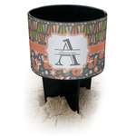 Fox Trail Floral Black Beach Spiker Drink Holder (Personalized)