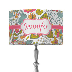 Wild Garden 12" Drum Lamp Shade - Fabric (Personalized)