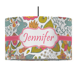 Wild Garden 12" Drum Pendant Lamp - Fabric (Personalized)
