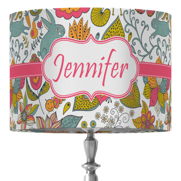 Custom Wild Garden 16" Drum Lamp Shade - Fabric (Personalized)