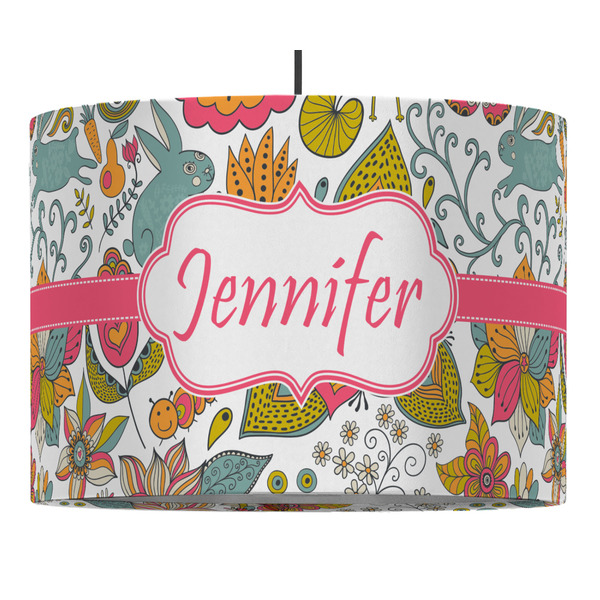 Wild Garden 16" Drum Lampshade - PENDANT (Fabric)