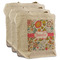 Wild Garden 3 Reusable Cotton Grocery Bags - Front View