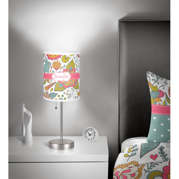 Wild Garden 7 inch drum lamp shade - in room
