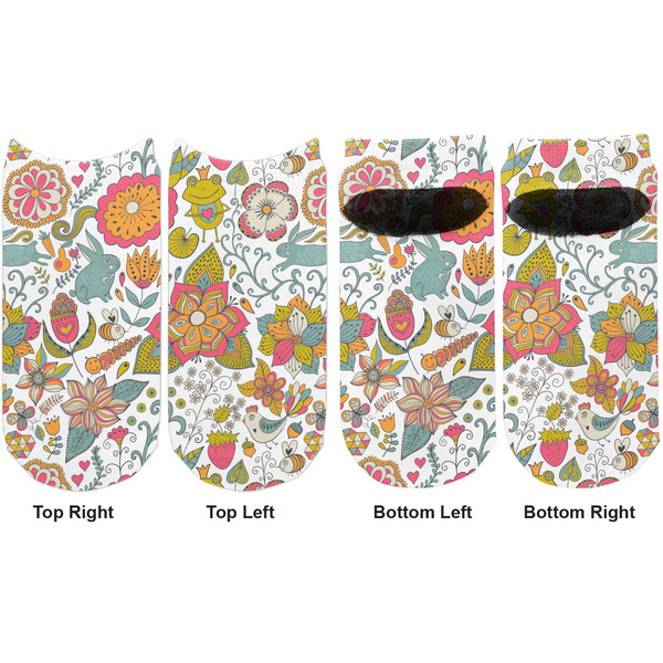 Wild Garden Adult Ankle Socks - Double Pair - Front and Back - Apvl