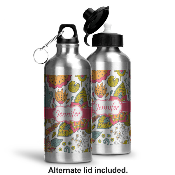 Wild Garden Aluminum Water Bottle - Alternate lid options