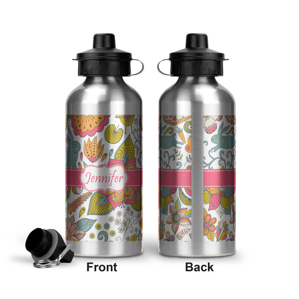 Wild Garden Aluminum Water Bottle - Front and Back