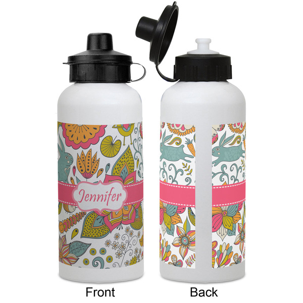 Wild Garden Aluminum Water Bottle - White APPROVAL