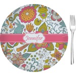 Wild Garden 8" Glass Appetizer / Dessert Plates - Single or Set (Personalized)
