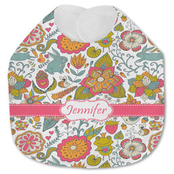 Wild Garden Jersey Knit Baby Bib w/ Name or Text