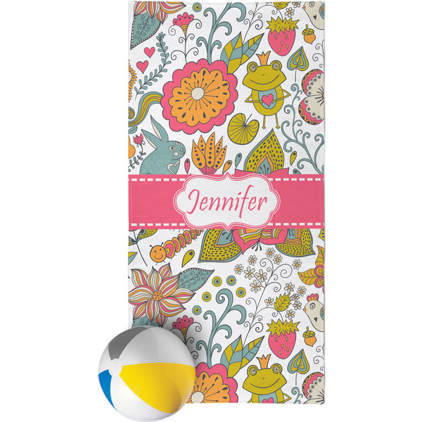 Custom Wild Garden Beach Towel (Personalized)