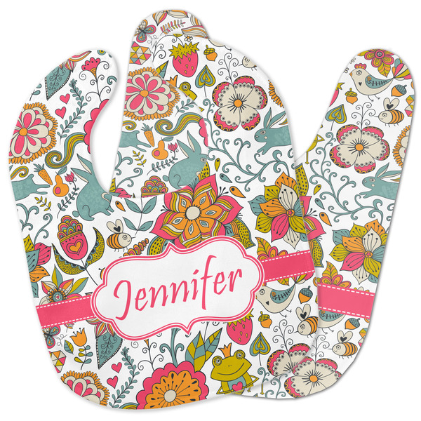 Custom Wild Garden Baby Bib w/ Name or Text