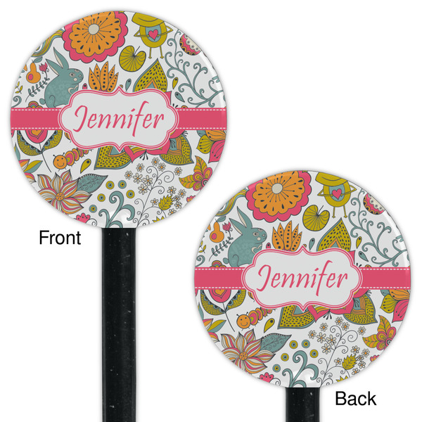 Wild Garden Black Plastic 5.5" Stir Stick - Double Sided - Round - Front & Back