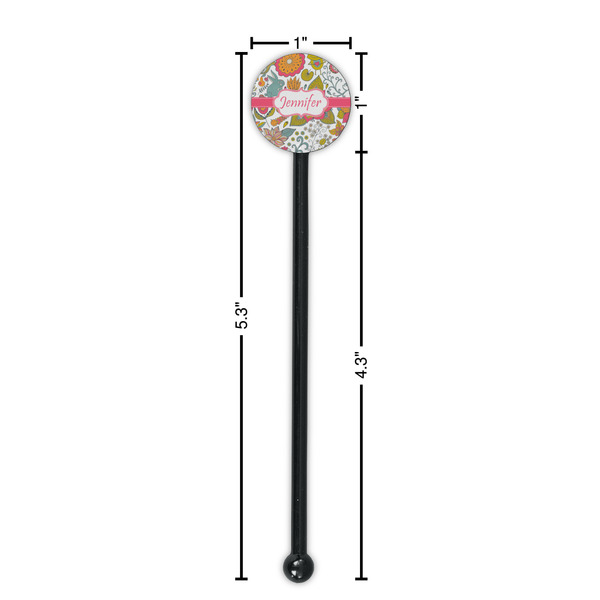 Wild Garden Black Plastic 5.5" Stir Stick - Round - Dimensions