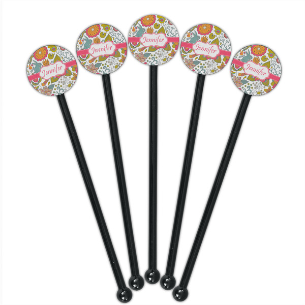 Wild Garden Black Plastic 5.5" Stir Stick - Round - Fan View