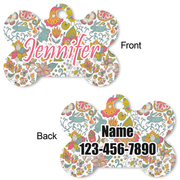 Wild Garden Bone Shaped Dog ID Tag - Large - Approval