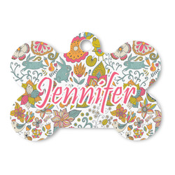 Wild Garden Bone Shaped Dog ID Tag (Personalized)