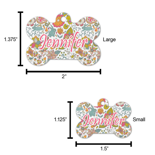 Wild Garden Bone Shaped Dog ID Tag - Large - Scale