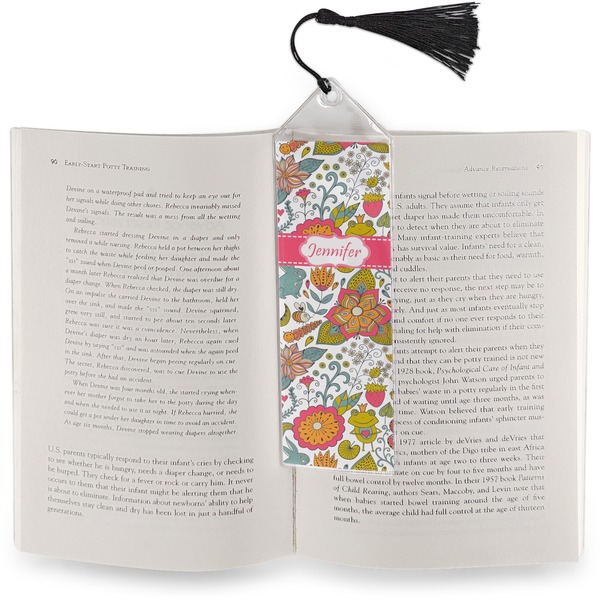 Wild Garden Bookmark with tassel - In book