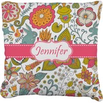 Wild Garden Faux-Linen Throw Pillow 18" (Personalized)