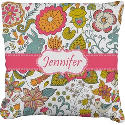 Wild Garden Faux-Linen Throw Pillow 18" (Personalized)
