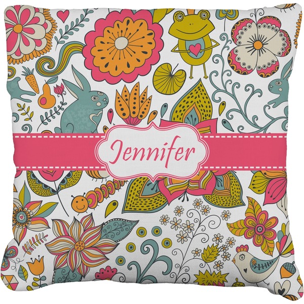 Custom Wild Garden Faux-Linen Throw Pillow 20" (Personalized)