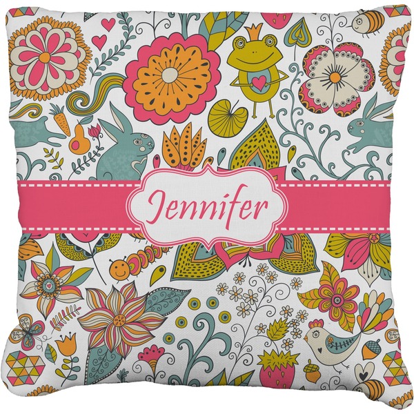 Custom Wild Garden Faux-Linen Throw Pillow 26" (Personalized)