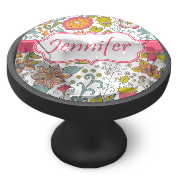 Wild Garden Cabinet Knob - Black - Side