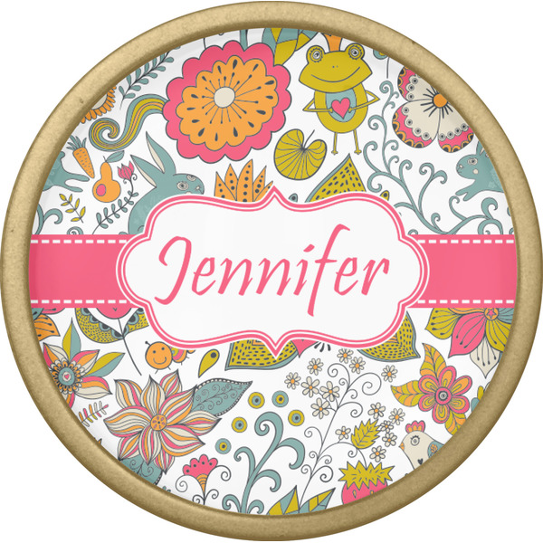 Wild Garden Cabinet Knob - Gold - Front