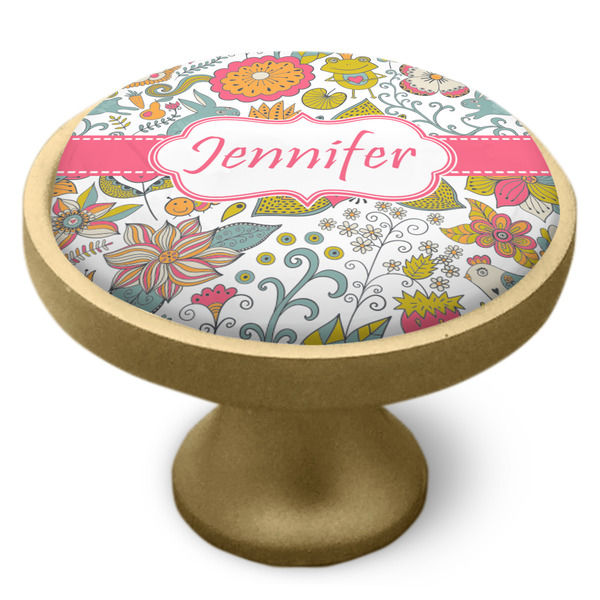 Wild Garden Cabinet Knob - Gold - Side