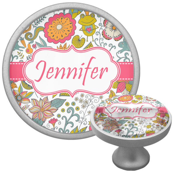Custom Wild Garden Cabinet Knob (Silver) (Personalized)