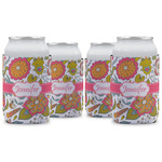 Wild Garden Can Cooler (12 oz) - Set of 4 w/ Name or Text